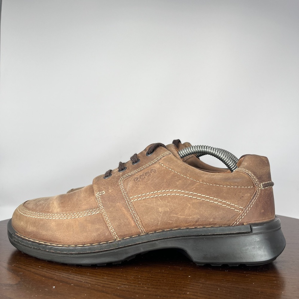Ecco Fusion Oxford Shoes Mens 43 / 9 Cocoa Brown Nubuck Comfort Lace Up Derby